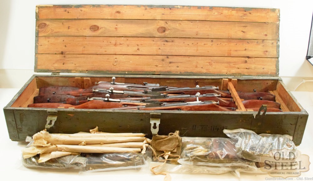 Crate of WW2 Era Mosin Nagant Rifles C&R W/ Accessories-img-0