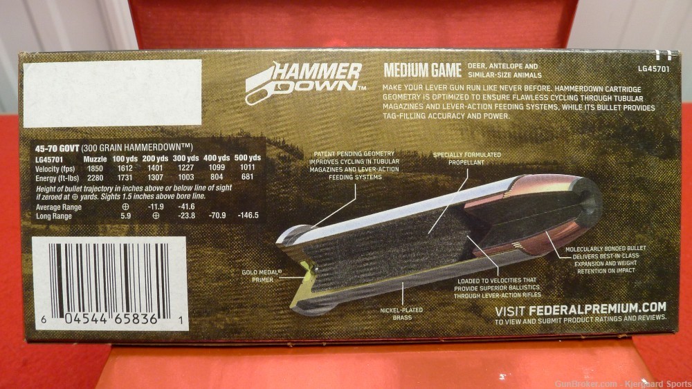 45-70 Gov Federal Premium Hammer Down 300gr 20rd-img-2