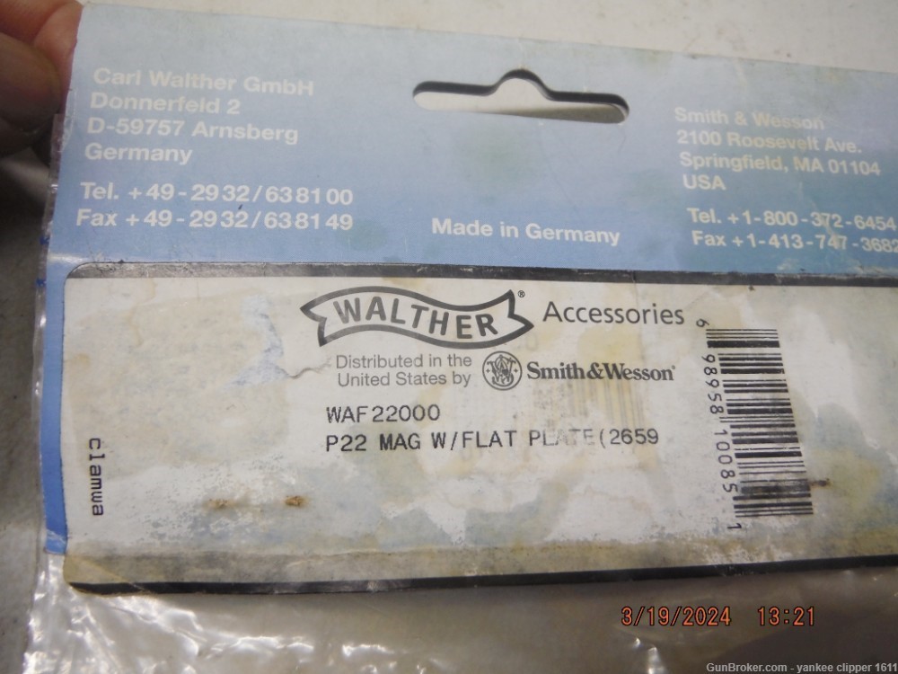 Walther P22 .22 10Rd Nickel Magazine Clip - Made In Germany New Factory-img-2