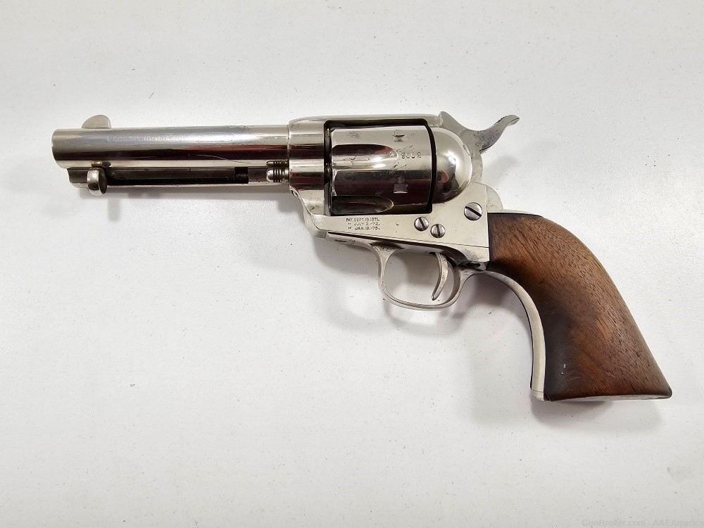 1881 Colt Frontier Six Shooter .44-40 4.75" Single Action Army Nickel-img-1