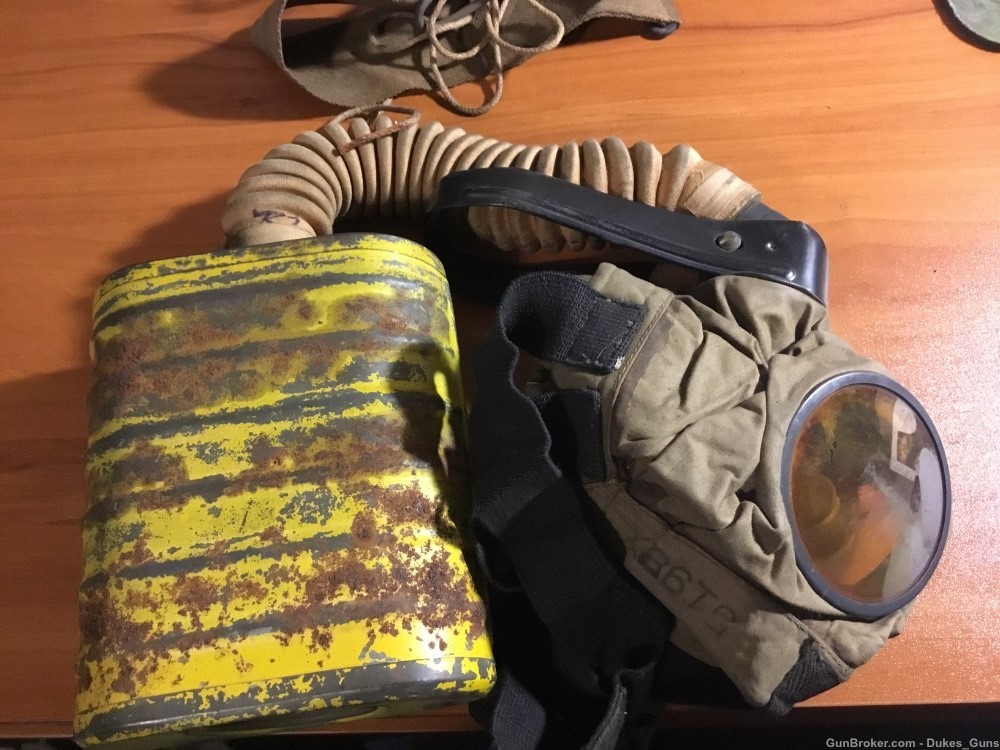 WW I M1917 US ARMY SBR Gas mask w/carry bag (orange can)-img-6