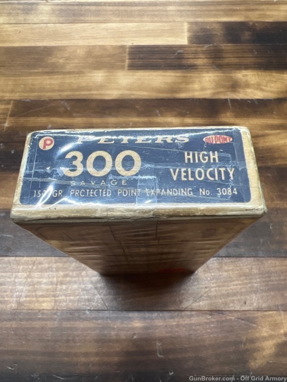 PERFECT BOX OF ANTIQUE VINTAGE PETERS .300 SAVAGE RIFLE AMMO!  Sealed!-img-4