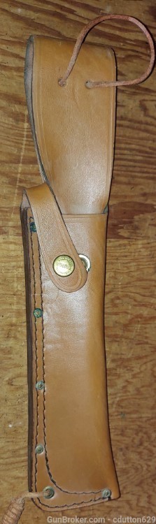 Puma leather scabbard for fixed blade hunting knife-img-0