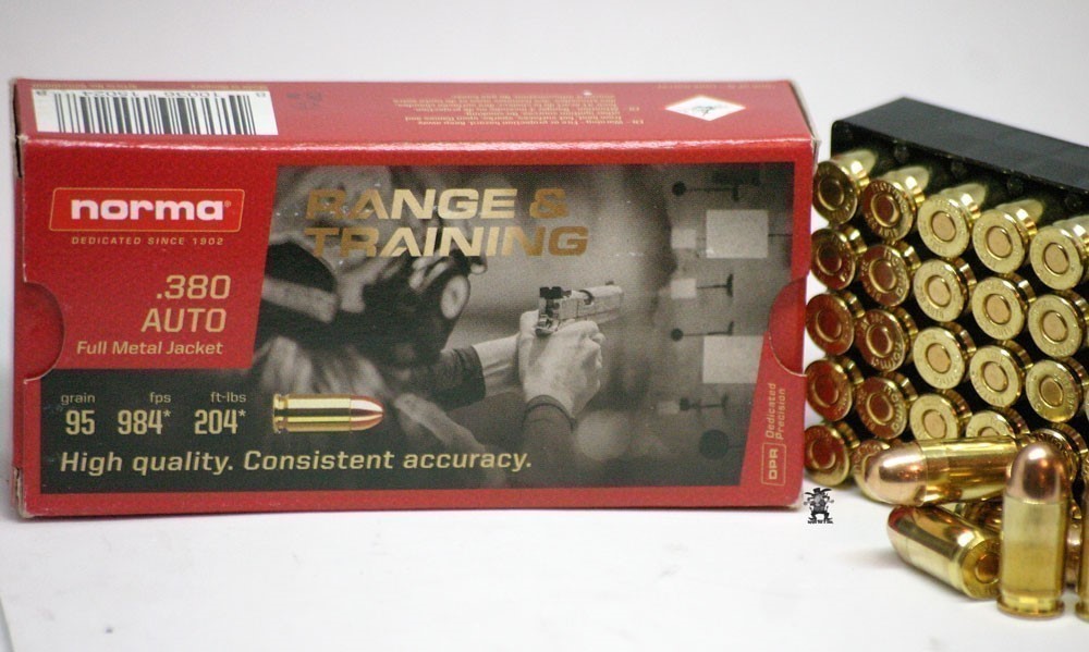 380 NORMA Auto FMJ 95 Grain 50 RDS 380 Brass Practice Ammo-img-0