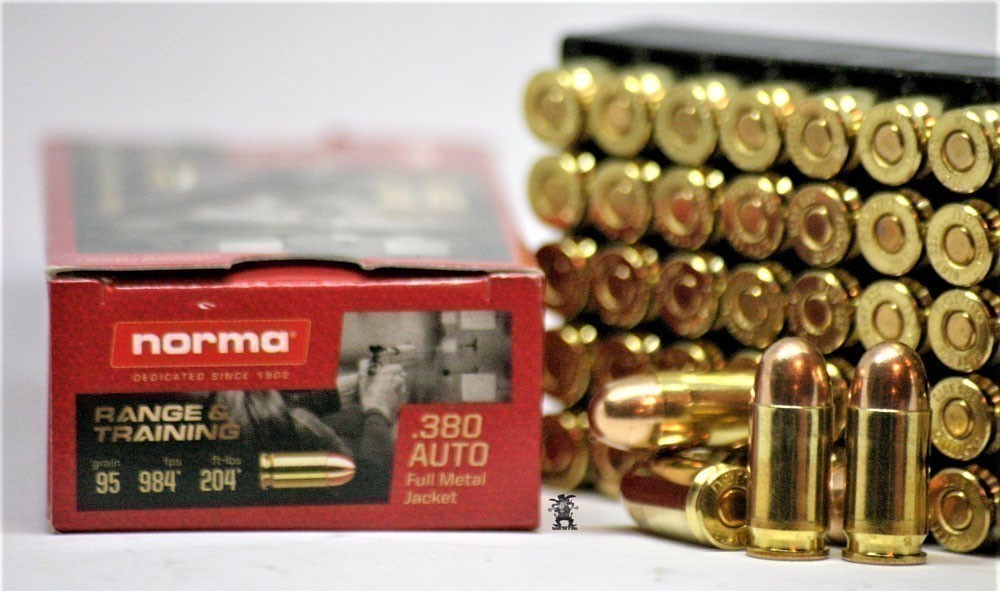 380 NORMA Auto FMJ 95 Grain 50 RDS 380 Brass Practice Ammo-img-1