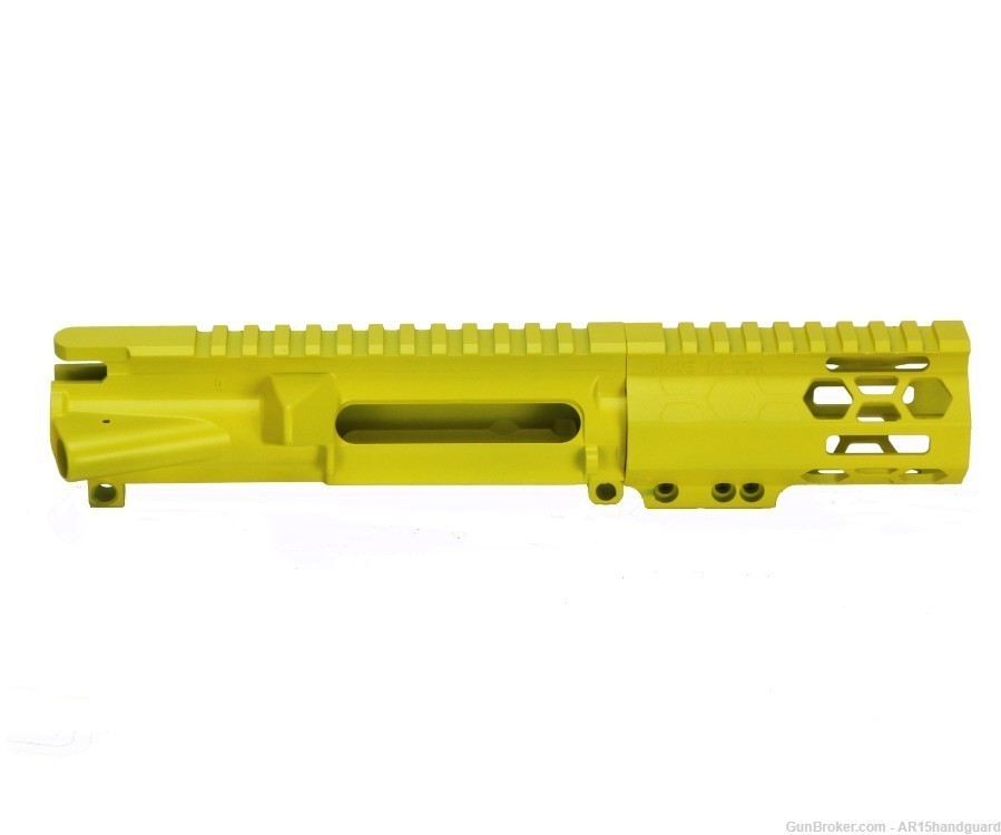 AR15 Stripped upper | Cerakote  Yellow | 4.2" MLOK Handguard MADE IN USA-img-0
