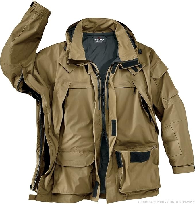 Woolrich Black Elite Waterproof Breathable Tactical Parka Jacket - Large -img-1