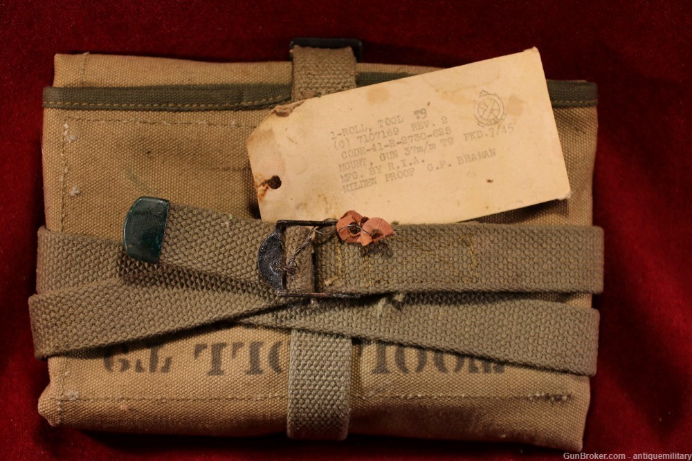 Tool Roll for 37mm Gun - US WW2 - NOS with Army Tag - T9-img-0
