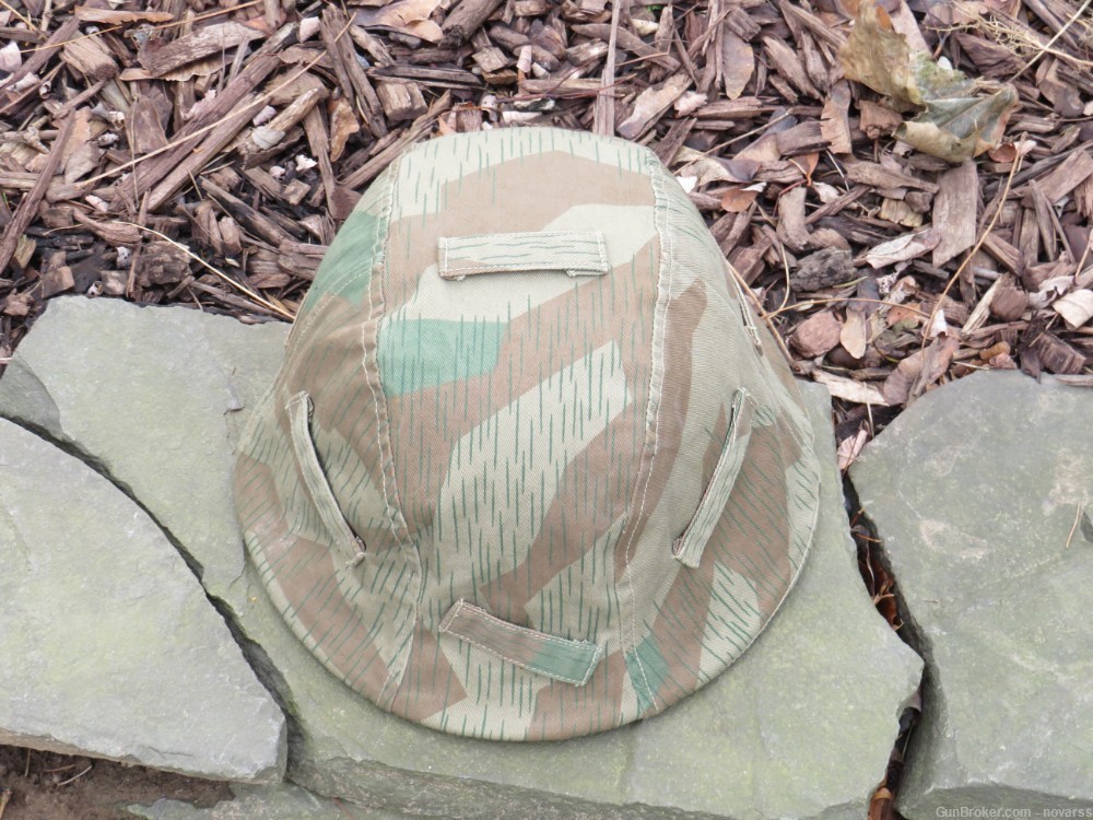 WWII GERMAN SPLINTER HELMET COVER LARGER SIZED REPRODUCTION-img-5