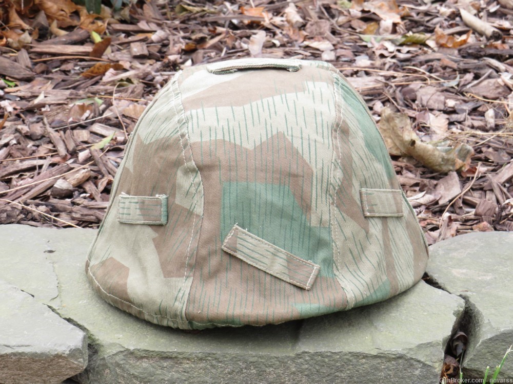WWII GERMAN SPLINTER HELMET COVER LARGER SIZED REPRODUCTION-img-2