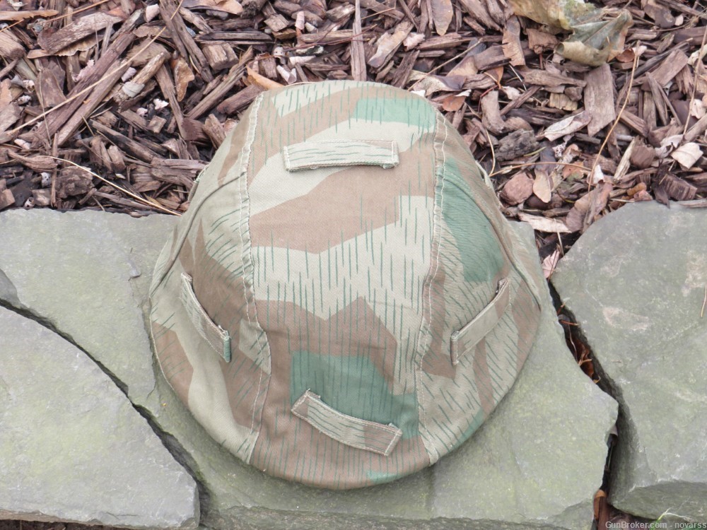 WWII GERMAN SPLINTER HELMET COVER LARGER SIZED REPRODUCTION-img-4