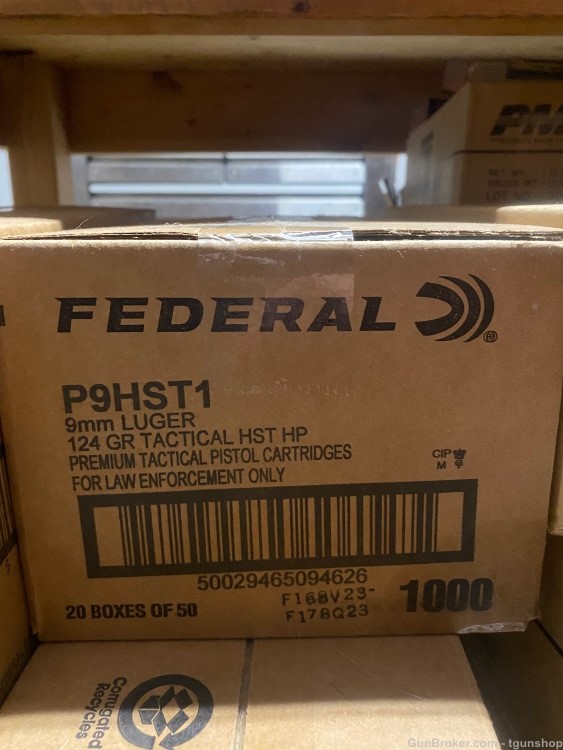 Federal HST 9mm 124 JHP LE HST Tactical LE 1000 round boxes -img-0