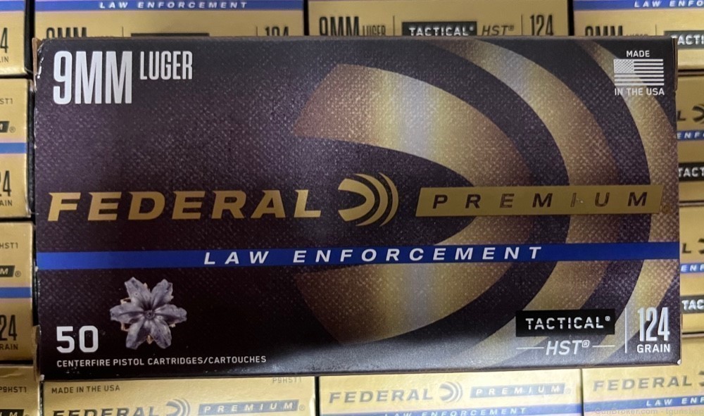Federal HST 9mm 124 JHP LE HST Tactical LE 1000 round boxes -img-1