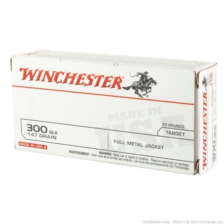 Winchester 300BLK 300 Whisper/AAC Blackout 147GR FMJ 20 RDS-img-0