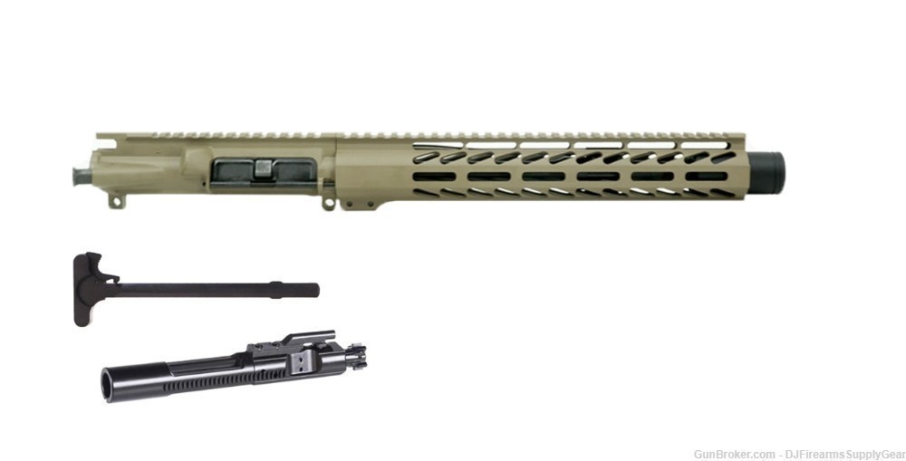 AR-15 5.56 10.5" FDE COMPLETE UPPER RECEIVER w/ MLOK & FLASH CAN-img-0