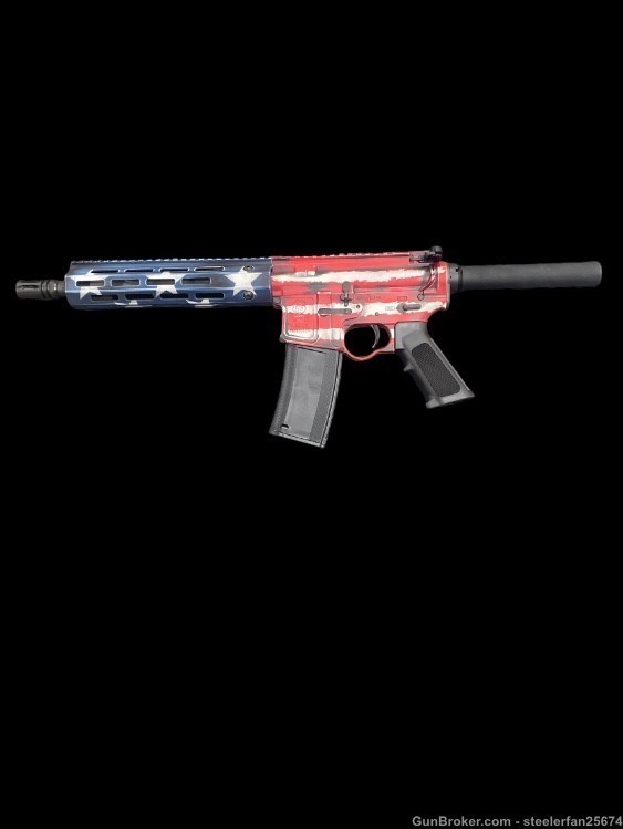 Troy AR pistol 10 inch 556 A3 American flag cerakote NIB-img-0