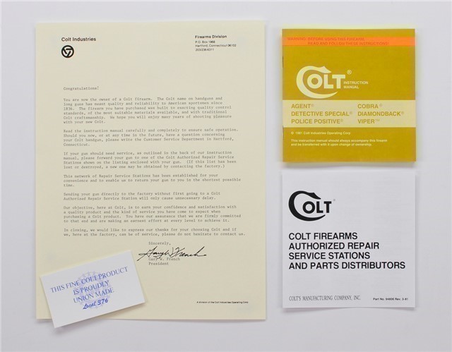 Colt D Frame Manual, Repair Stations List 1981-img-0