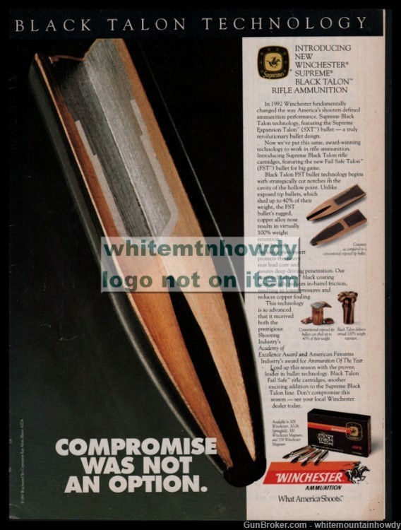 1993 WINCHESTER Ammunition Vintage PRINT AD Gret Gun Room Decor-img-0