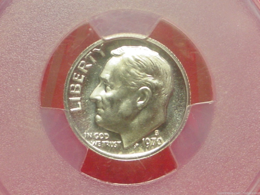 1970-S ROOSEVELT DIME TEN 10 CENTS PCGS PF69 UNCIRCULATED NICE COIN-img-2