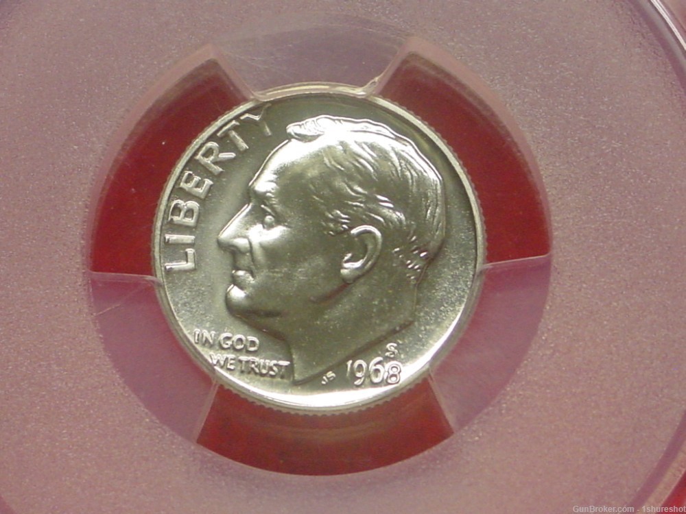 1968-S ROOSEVELT DIME TEN 10 CENTS PCGS PF69 UNCIRCULATED NICE COIN-img-2