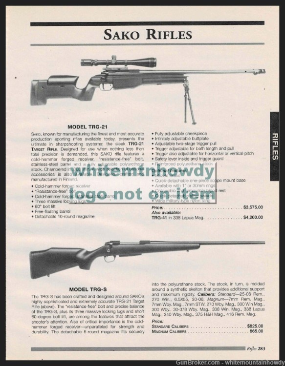 1999 SAKO Model TRG-21 Rifle PRINT AD-img-0