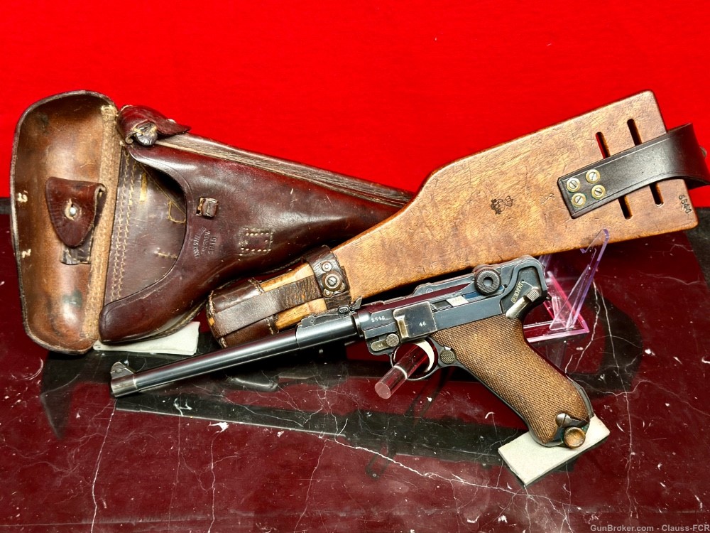 WW1 German DWM Model-1914 COMPLETE Artillary Luger RIG! 100% MATCHING #'s!-img-27