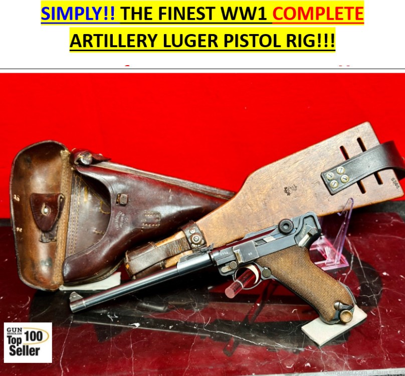 WW1 German DWM Model-1914 COMPLETE Artillary Luger RIG! 100% MATCHING #'s!-img-108