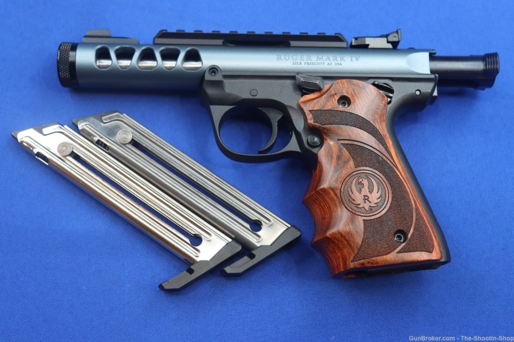 Ruger Model MARK IV 22/45 LITE Pistol MKIV Diamond Gray 43921 DELUXE WOOD-img-18