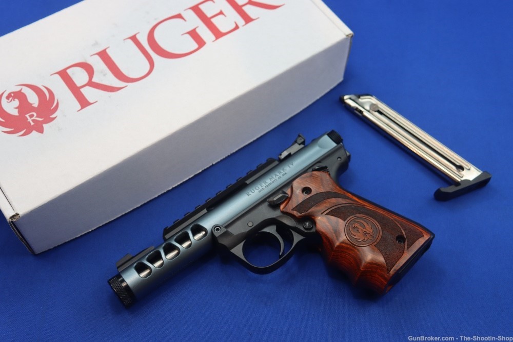 Ruger Model MARK IV 22/45 LITE Pistol MKIV Diamond Gray 43921 DELUXE WOOD-img-0