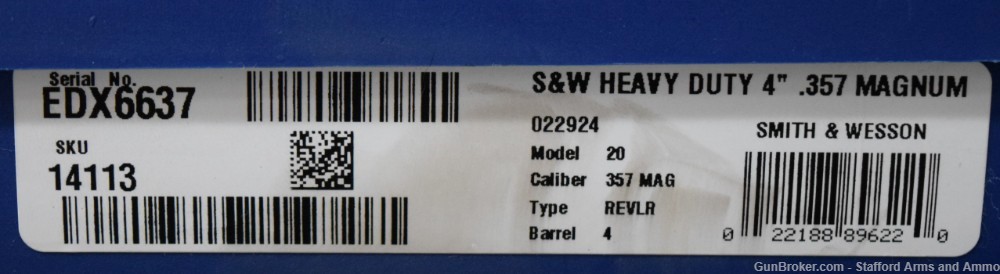 S&W Model 20 Heavy Duty 4" 357 Mag Ltd Ed Factory Letter 14113 NIB-img-10