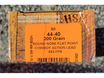 Hsm 44-40 win. 200 grain flat point cowboy action Ammo 50rnds no cc fees 
