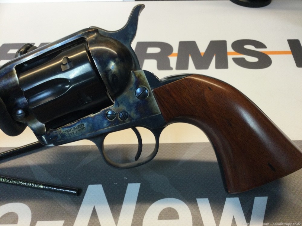 Cimarron Man With No Name .45 LC 4.75” 6rd Walnut Grips Rattlesnake Inlay-img-4