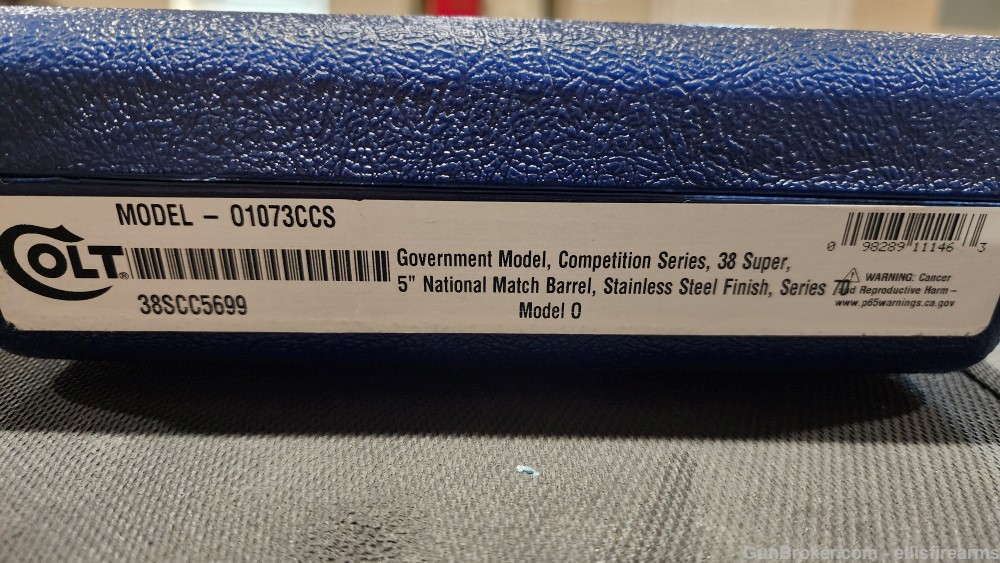 Colt 1911 Gov Competition 70 series SS 5" 38super 1mag O1073CCS NEW-img-12