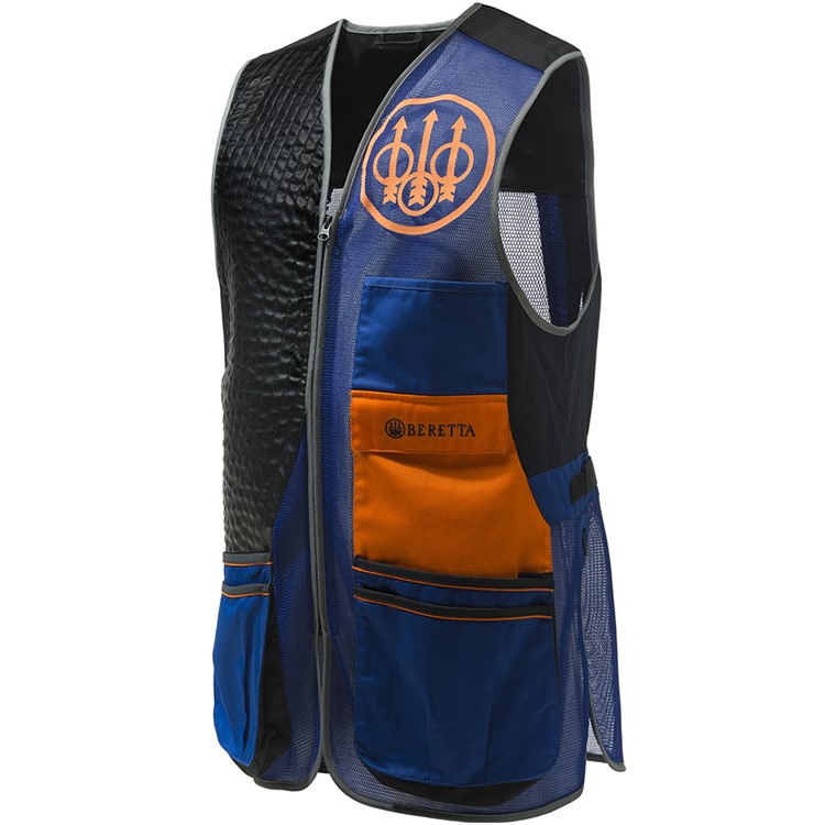 BERETTA Two Tone Sporting Vest, Color: Blue Beretta/Black/Orange, Size: S-img-0