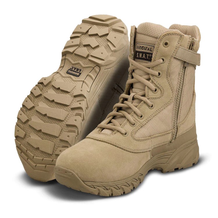 ORIGINAL SWAT Mens Chase 9" Side-Zip Boots, Color: Tan, Size: 8, Width: W-img-0