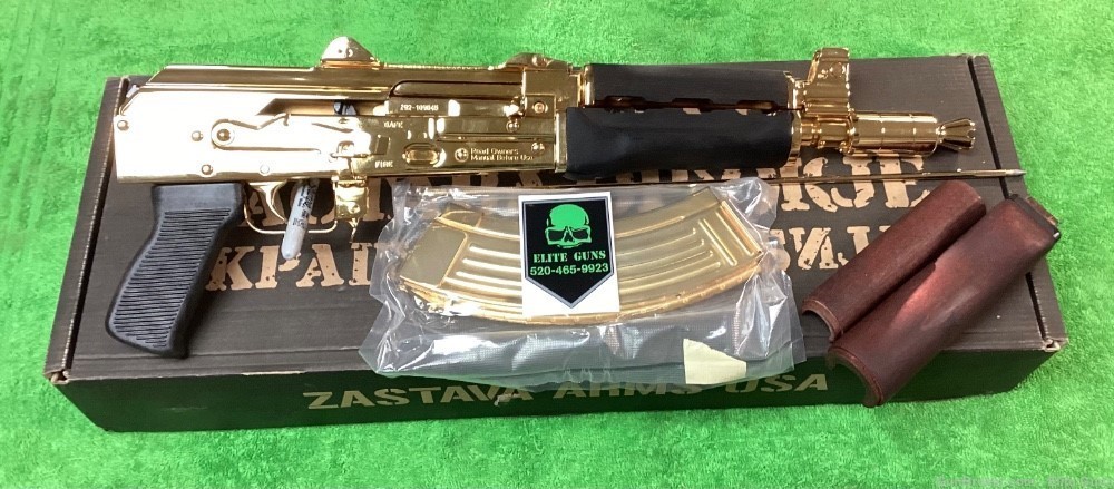 Zastava arms Ak47 AK 47 24k Gold pistol 7.62x39 NIB below dealer cost -img-0