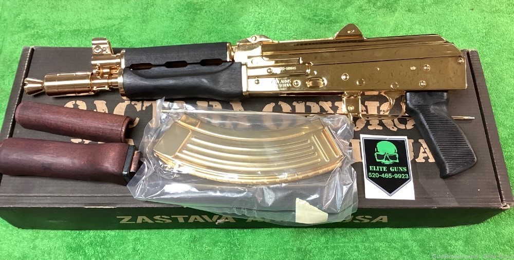 Zastava arms Ak47 AK 47 24k Gold pistol 7.62x39 NIB below dealer cost -img-6