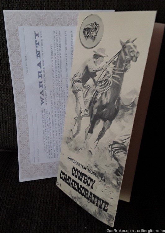 WINCHESTER 94 COWBOY Commemorative Reprinted Brochure & Hang tag -img-0