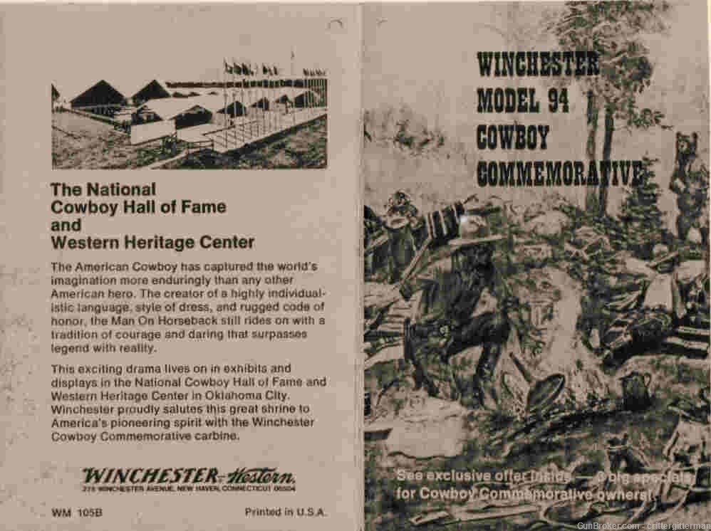 WINCHESTER 94 COWBOY Commemorative Reprinted Brochure & Hang tag -img-2