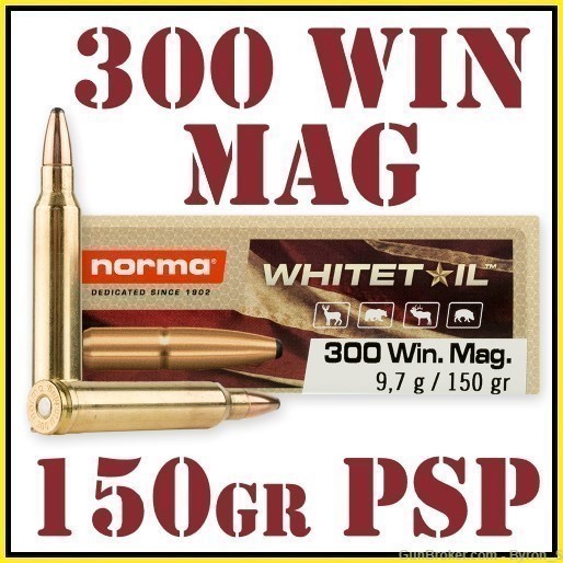20rds Norma Whitetail™ .300 Win Mag 150gr PSP Hunting 20177412 + FAST SHIP-img-0