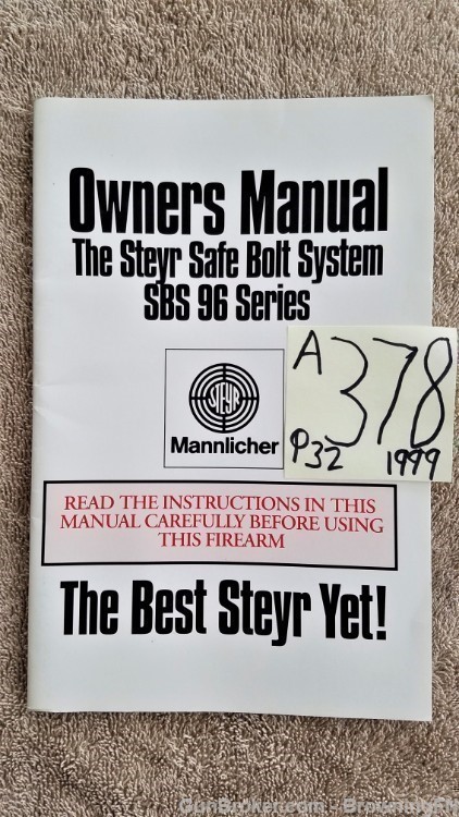 Orig Steyr Mannlicher Owners Instruction Manual 1999-img-0