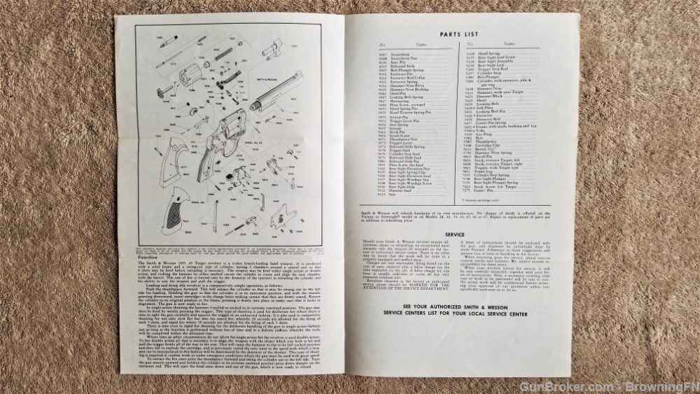 Orig S&W Model 25 Owners Instruction Manual 1974-img-1