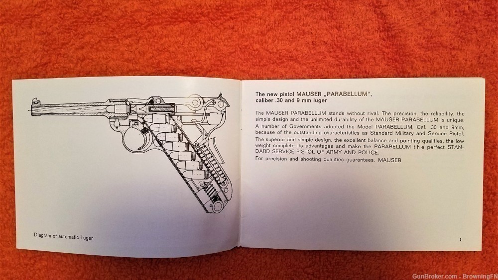 Original Mauser Automatic Pistol Parabellum Owners Manual *-img-1