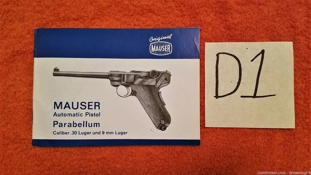 Original Mauser Automatic Pistol Parabellum Owners Manual *-img-0