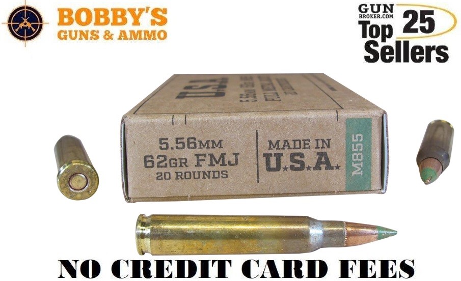 Winchester Ammo SGM855KW M855 GREEN TIP 5.56mm 62 gr FMJ 20 Per Box-img-0
