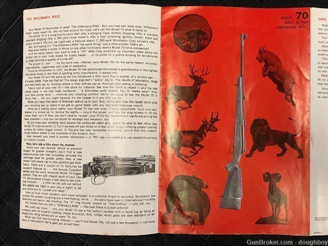 Winchester 1965 Model 70 Dlx Manual Instructions ORIGINAL-img-3