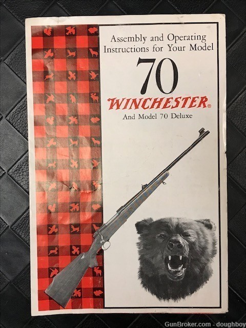 Winchester 1965 Model 70 Dlx Manual Instructions ORIGINAL-img-0