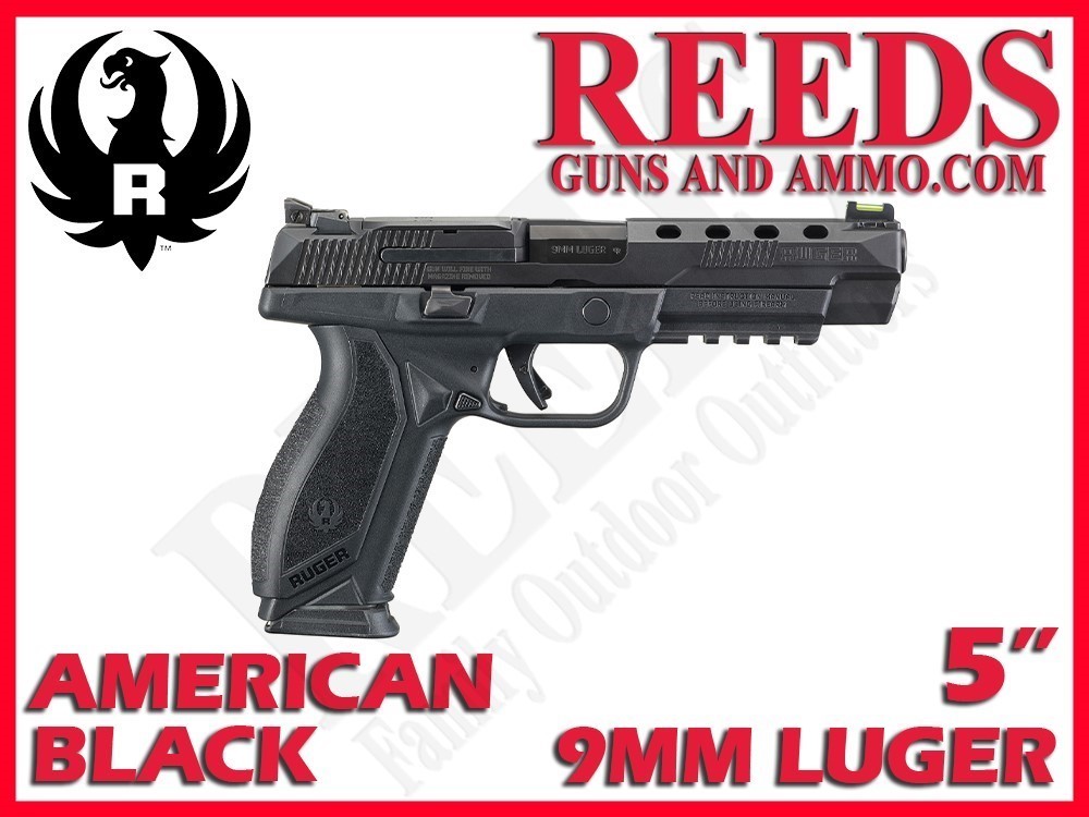 Ruger American Pistol Competition Black 9mm 5in 2-17Rd Mags 8672-img-0