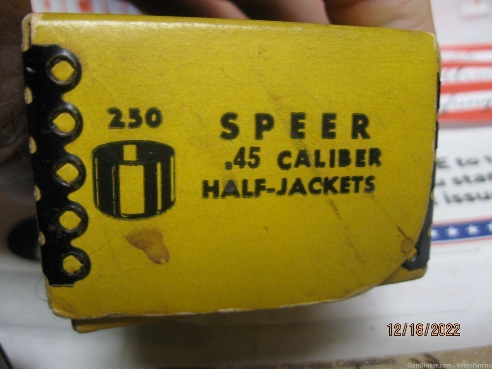 Classic Wire 250 pc Box Speer .45 Cal Half-Jackets .450" diameter; more too-img-2