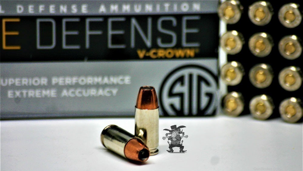 9mm Sig Sauer V-Crown ELITE DEFENSE 9 MM 124 GRAIN Nickel JHP 50 RDS-img-2